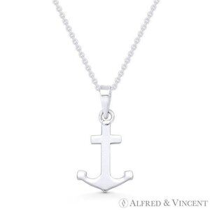 Sailor's Luck Charm Anchor Pendant in .925 Sterling Silver
